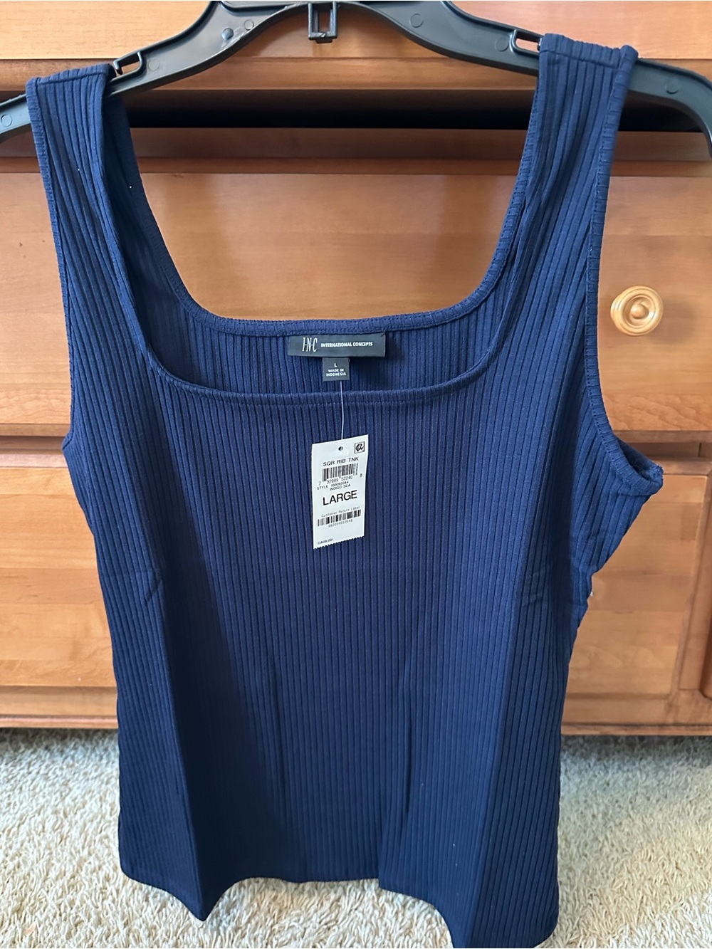 NWT INC SQUARE NECK RIBBED TANK